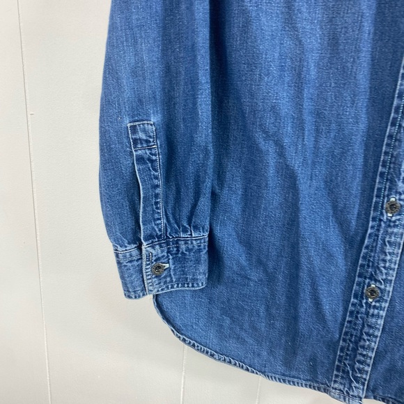 Vintage Ralph Lauren Polo Jeans Denim Button Shirt Blouse L Large Women Collared - Picture 2 of 5